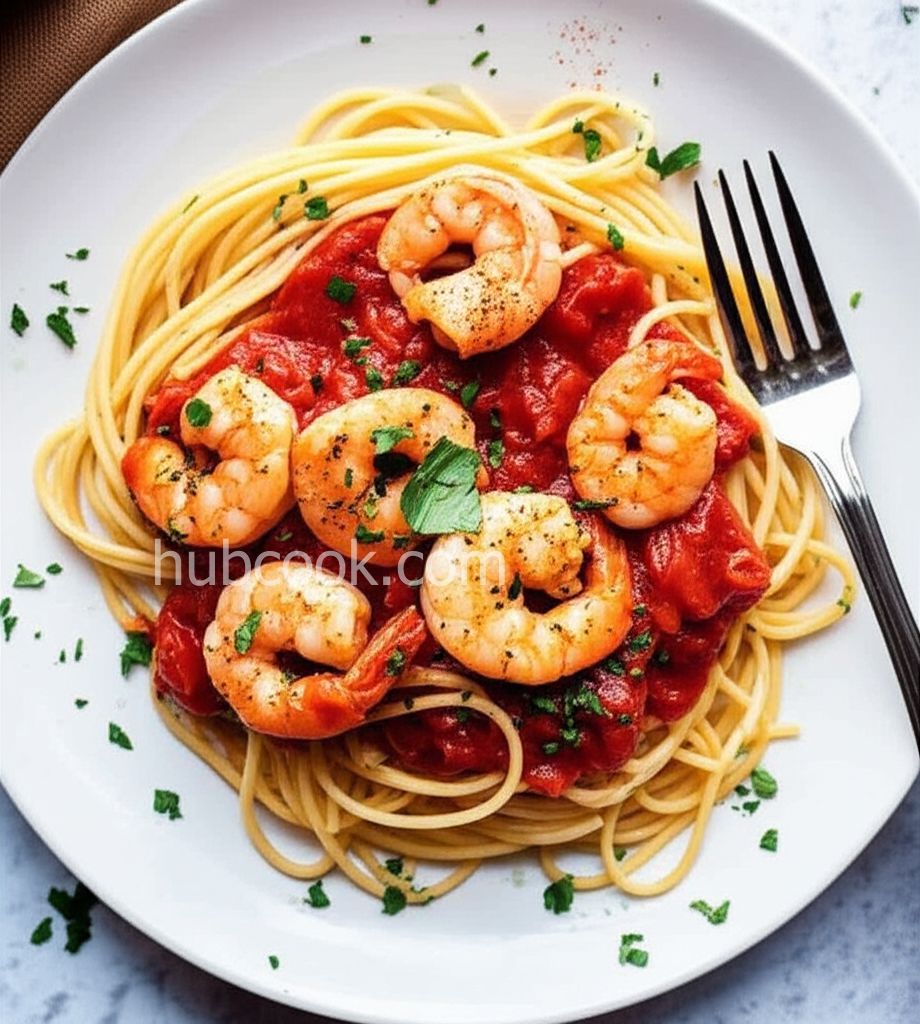 Linguine Pasta with Shrimp and Tomatoes