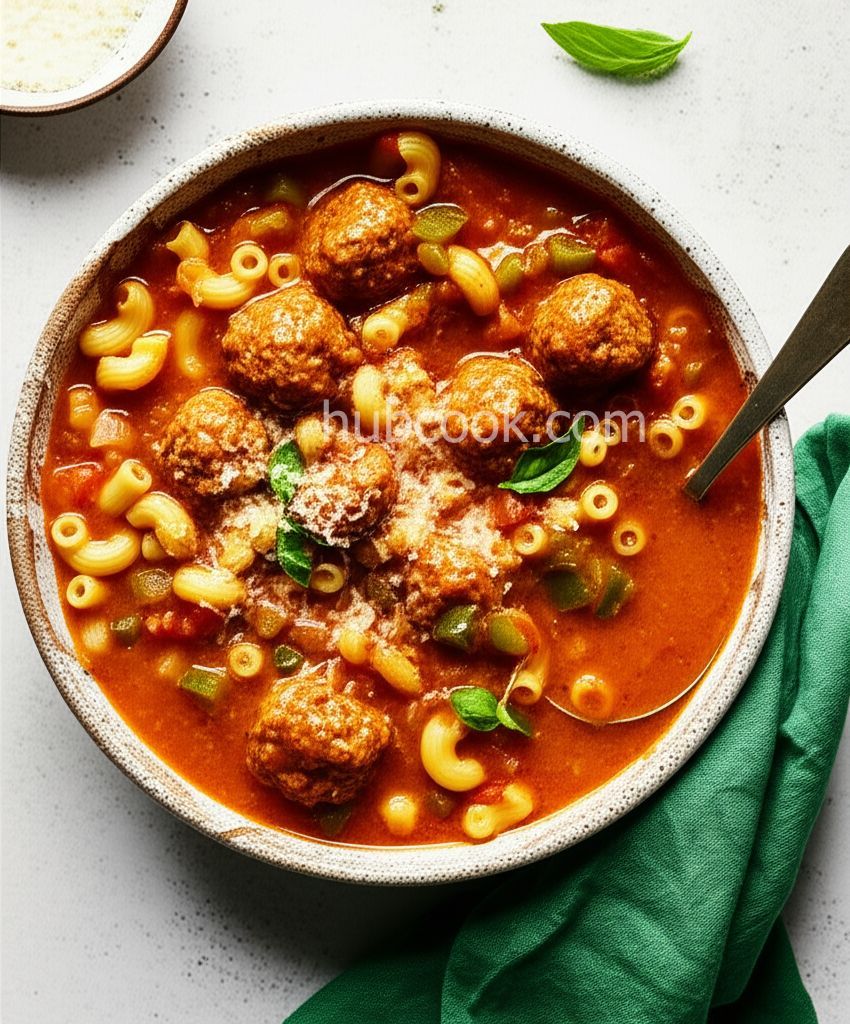 Macaroni Meatball Soup