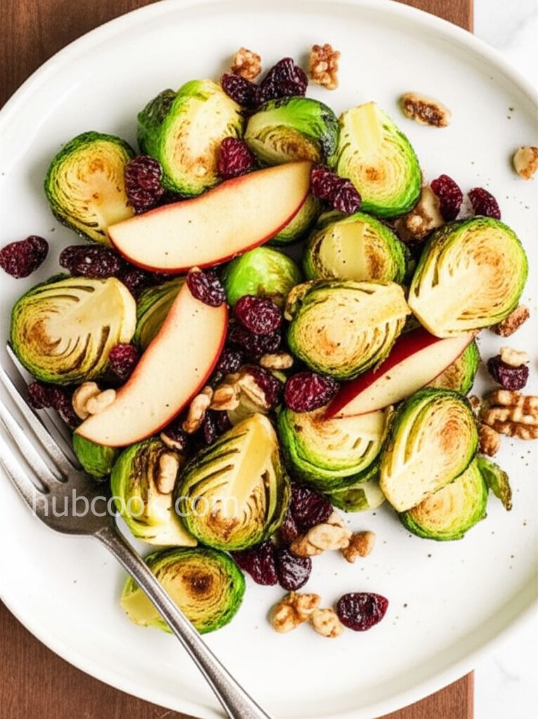 Maple-Roasted Brussels Sprouts with Apples and Cranberries