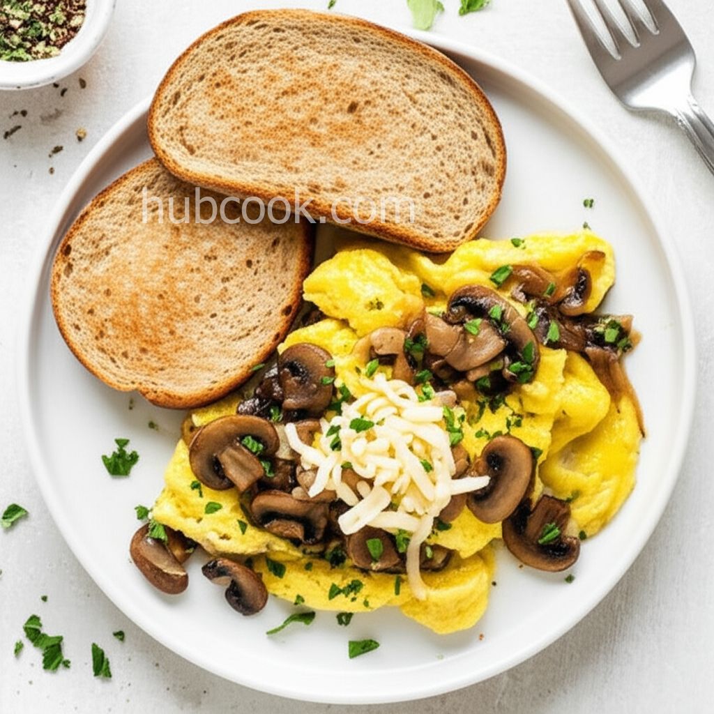 Onion and Mushroom Scrambled Eggs