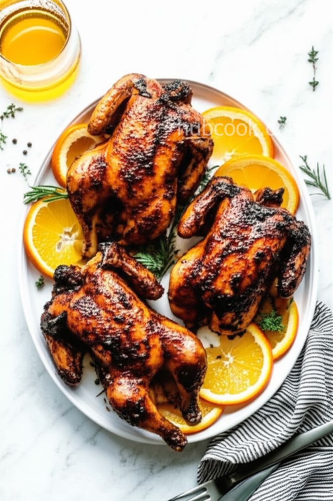 Orange Glazed Cornish Hen