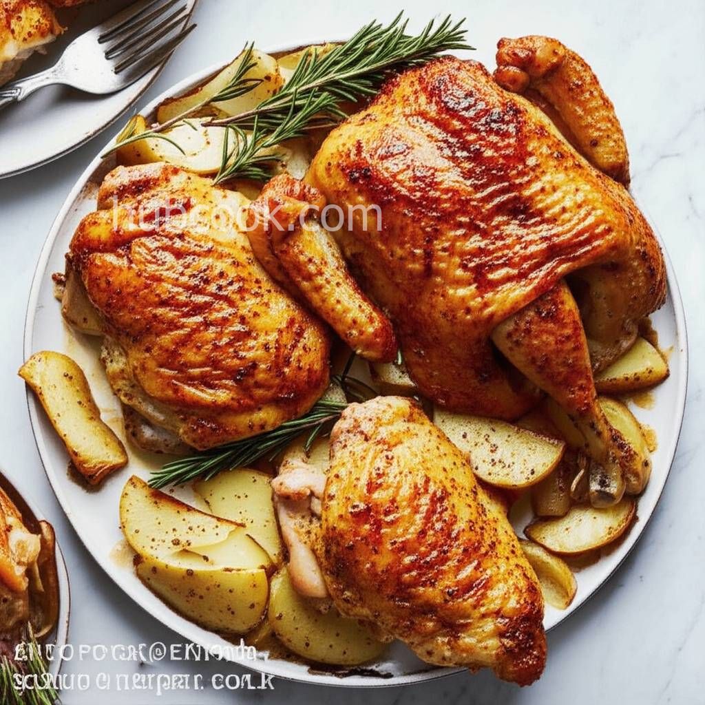 Rosemary-Roasted Chicken with Apples and Potatoes