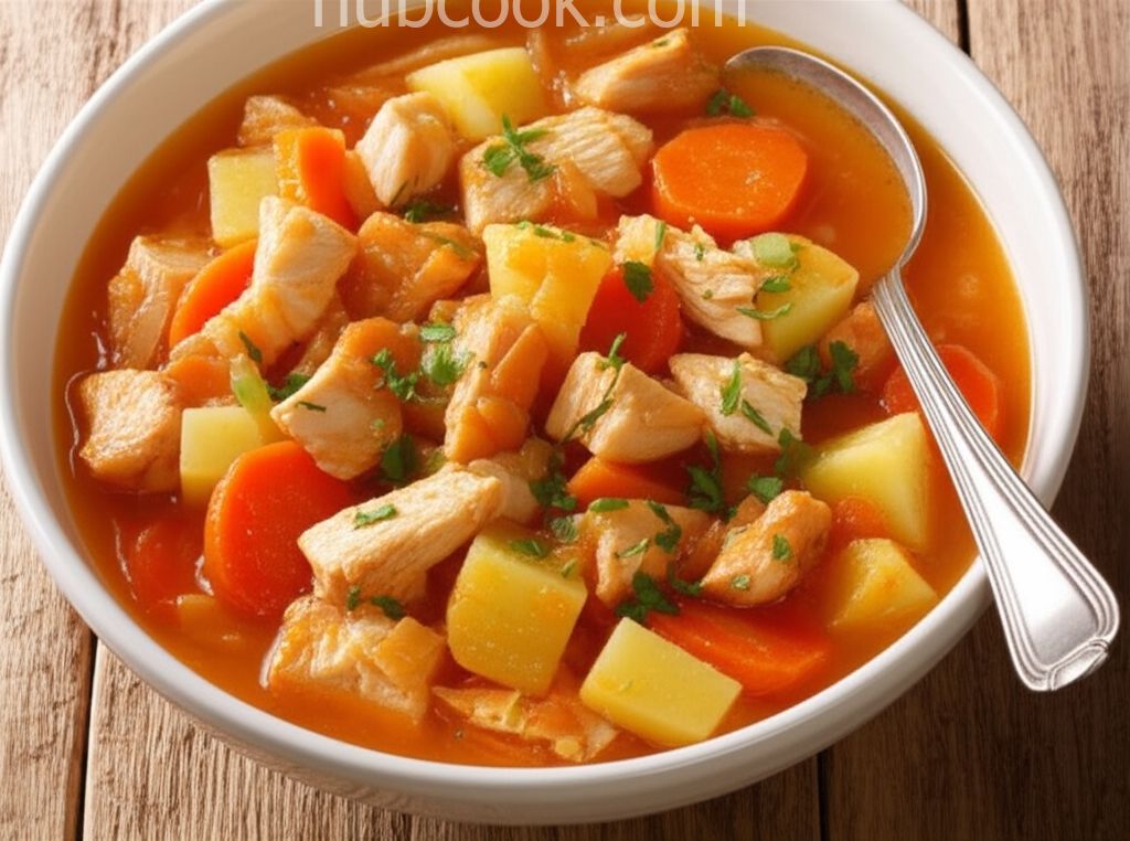 Russian Chicken Stew with Potatoes and Vegetables