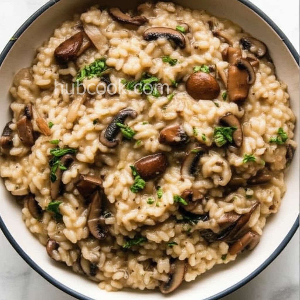 Shiitake and Baby Bella Mushroom Risotto