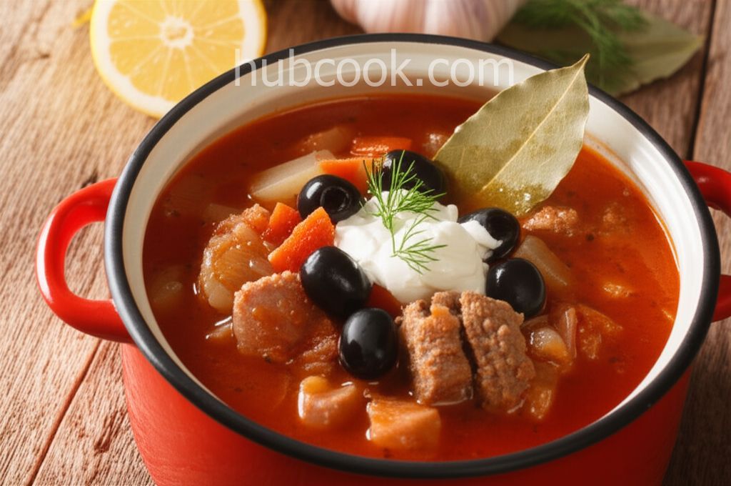 Solianka (Russian Beef Soup)