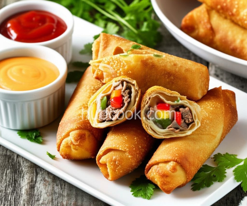 Steak and Cheese Egg Rolls