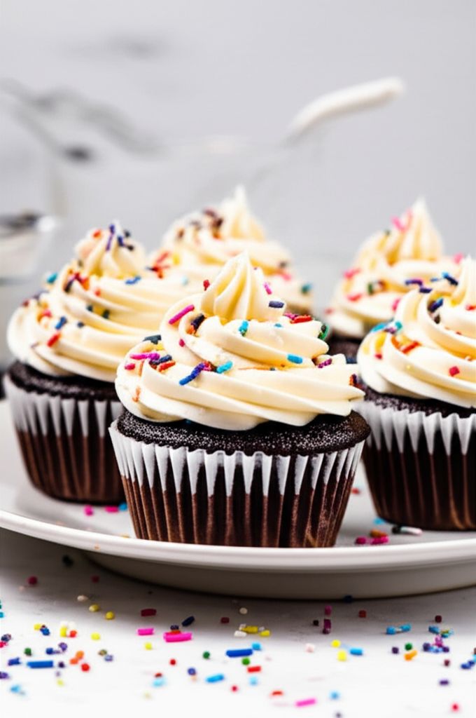 Vegan Chocolate Cupcakes with Vanilla Frosting