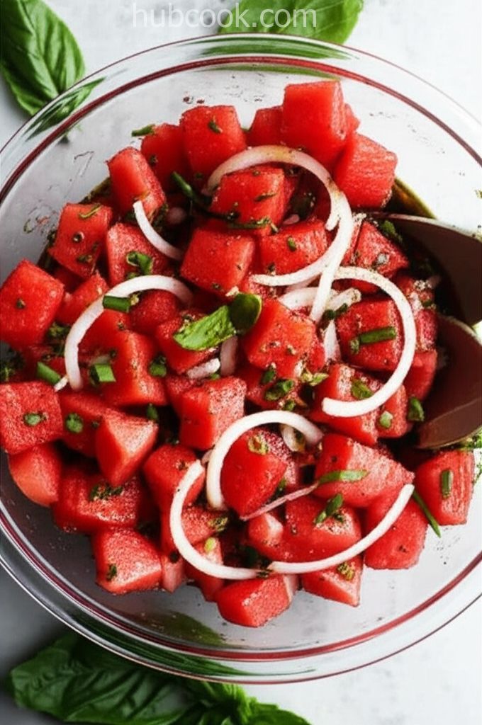 Watermelon Tomato Salad With Balsamic Dressing