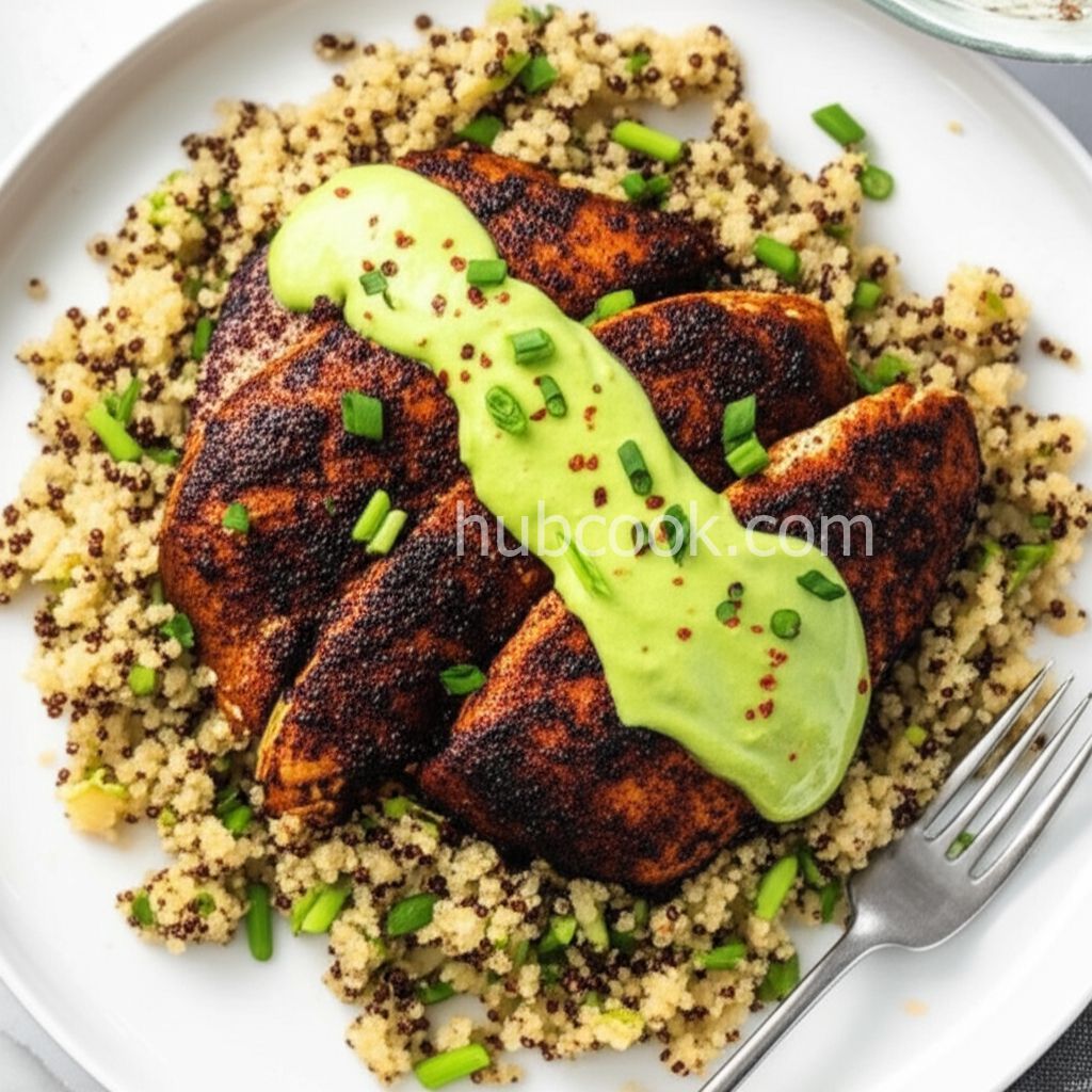 Blackened Chicken with Avocado Cream Sauce