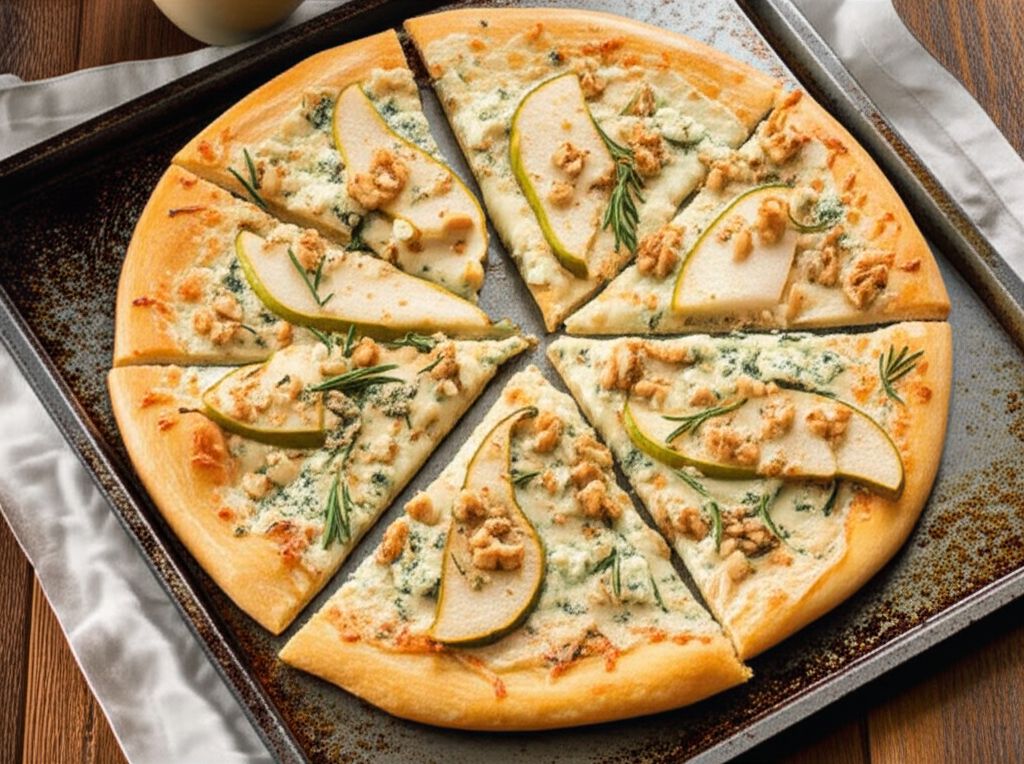 Blue Cheese, Walnut, and Pear Pizza