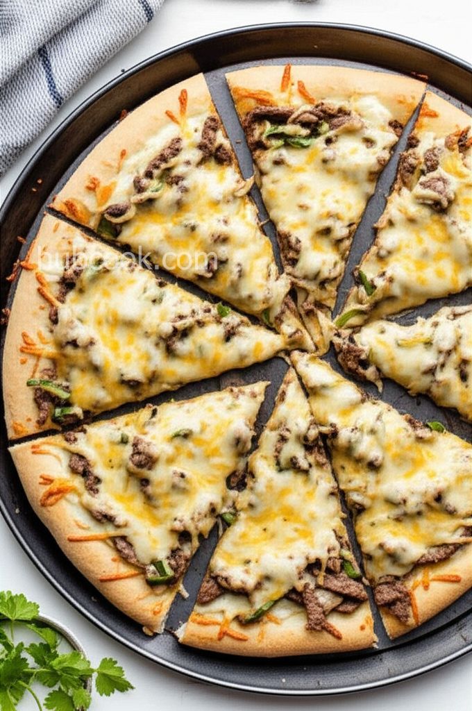 Easy Philly Cheese Steak Pizza