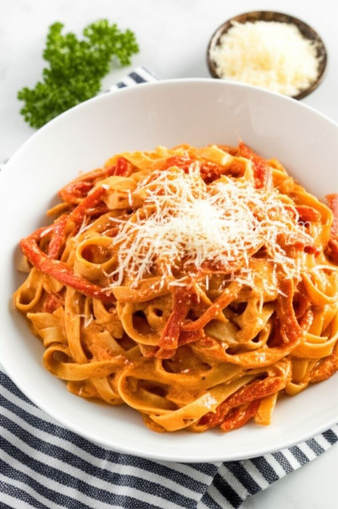 Fettuccine with Sweet Pepper-Cayenne Sauce