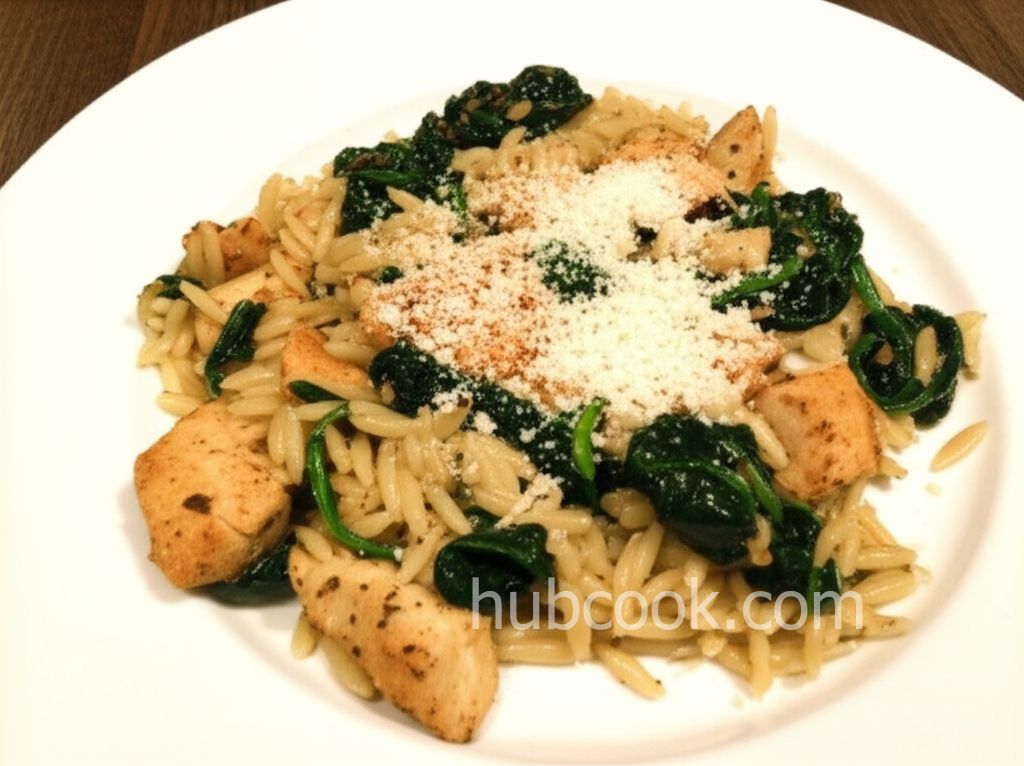 Garlic Chicken with Orzo Noodles