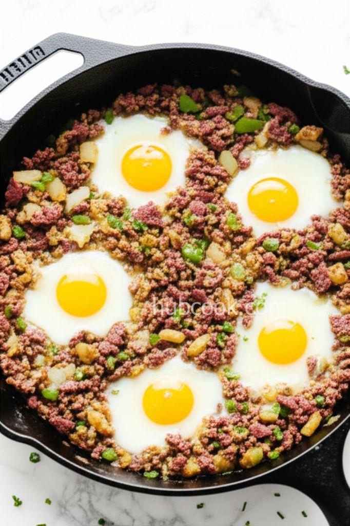 One Skillet Corned Beef Hash Breakfast