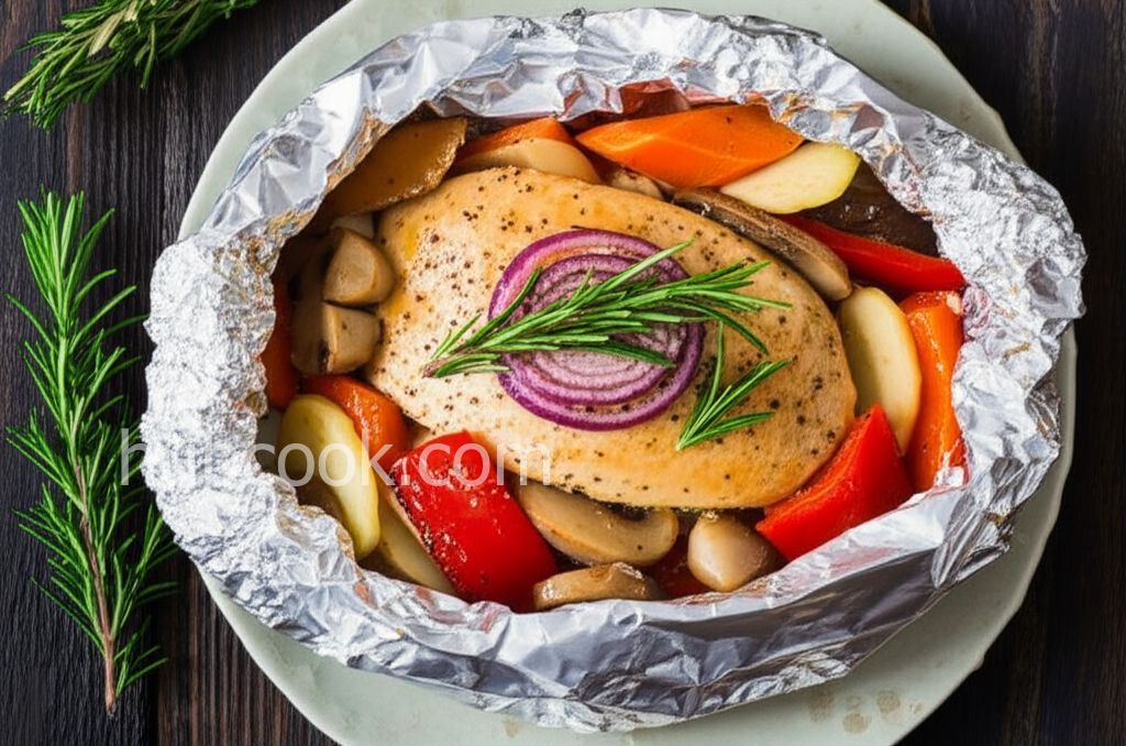 Oven-Baked Chicken and Vegetables in Foil