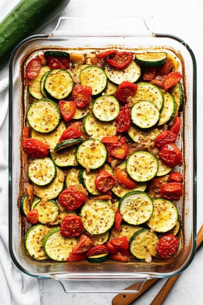 Roasted Garlic Zucchini and Tomatoes
