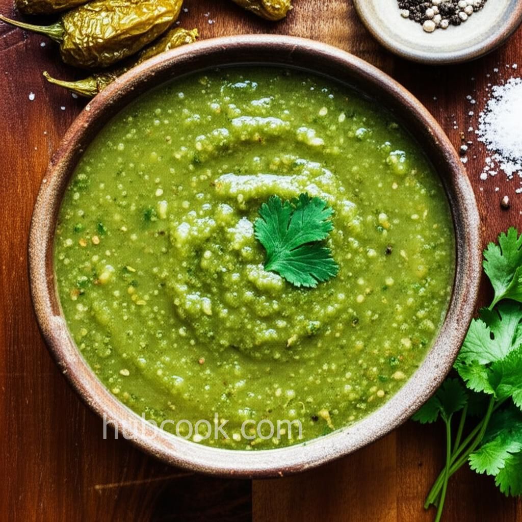 Roasted Tomatillo and Garlic Salsa