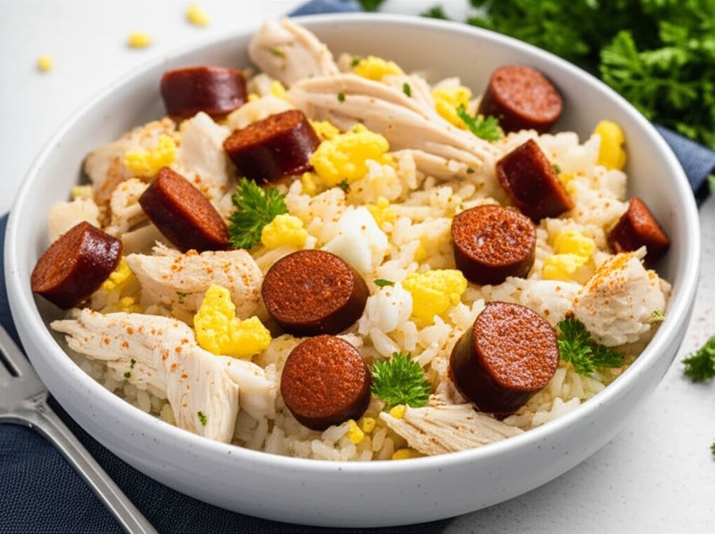 Southern-Style Chicken Perlo with Andouille Sausage