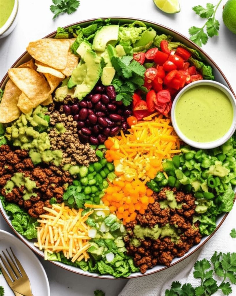 Taco Salad with Lime Vinegar Dressing