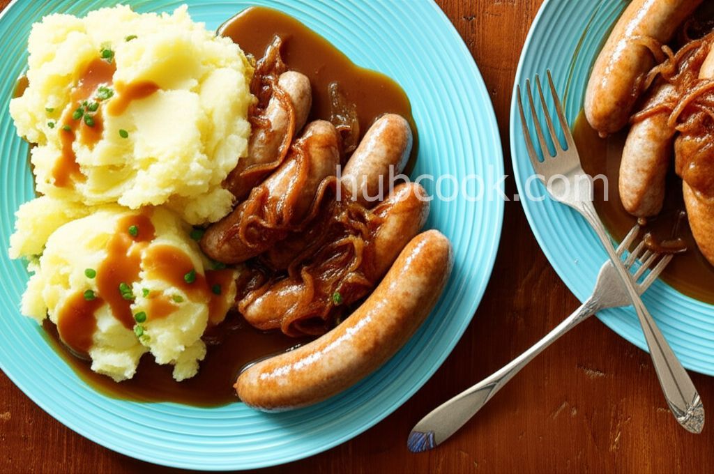 True Bangers and Mash with Onion Gravy