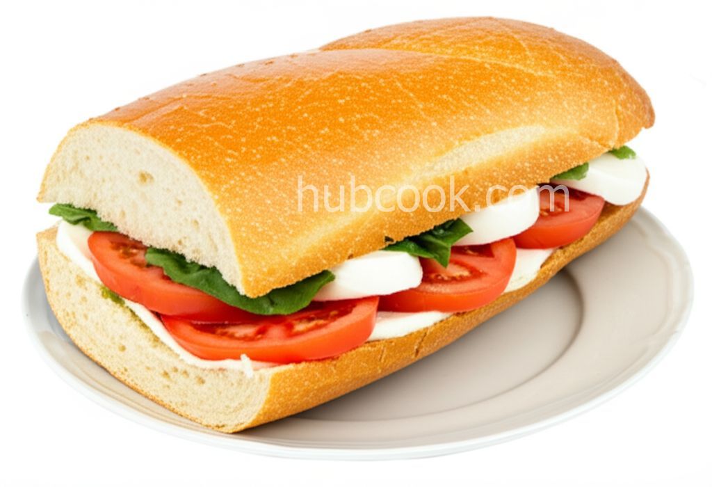 Basil, Tomato and Mozzarella Sandwich