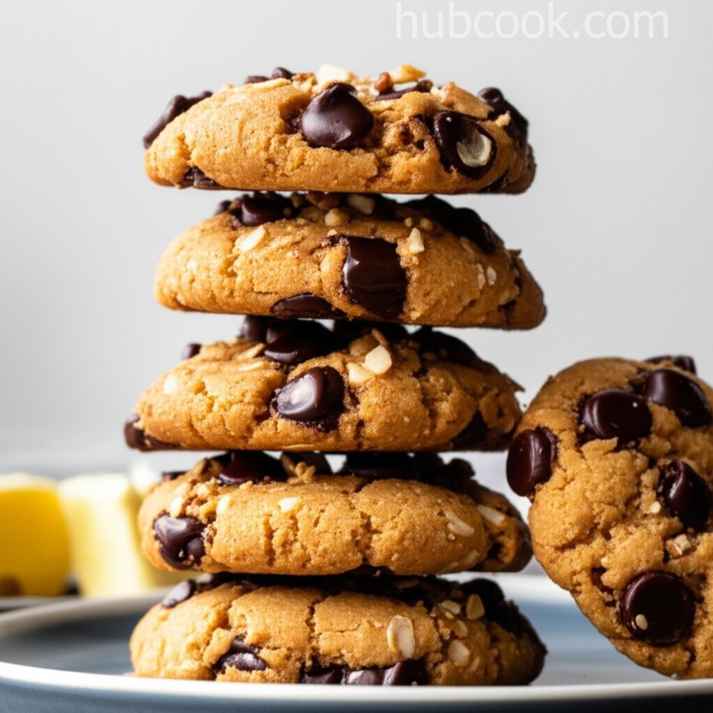 Gluten-Free Chickpea-Flour Chocolate Chunk Cookies with Peanut Butter and Oats