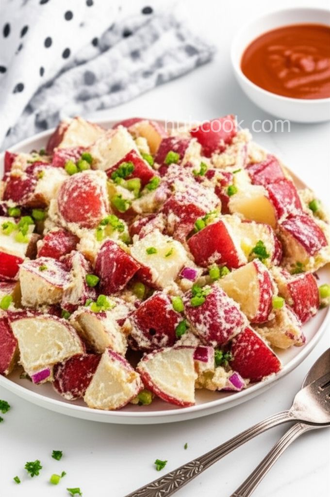 Half-Red Half-Sweet Potato Salad