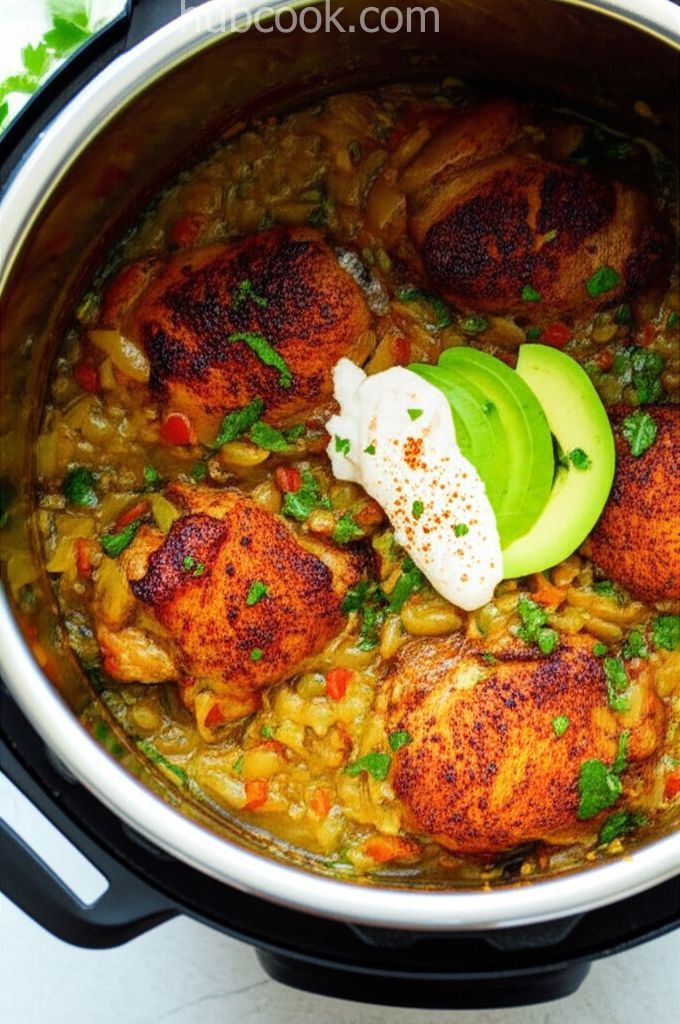 Instant Pot Braised Chicken Thighs and Tomatillos