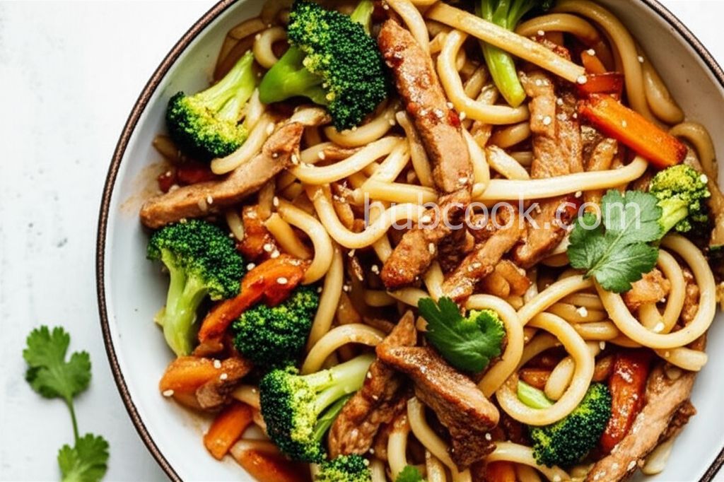 Pork and Udon Noodle Stir-Fry