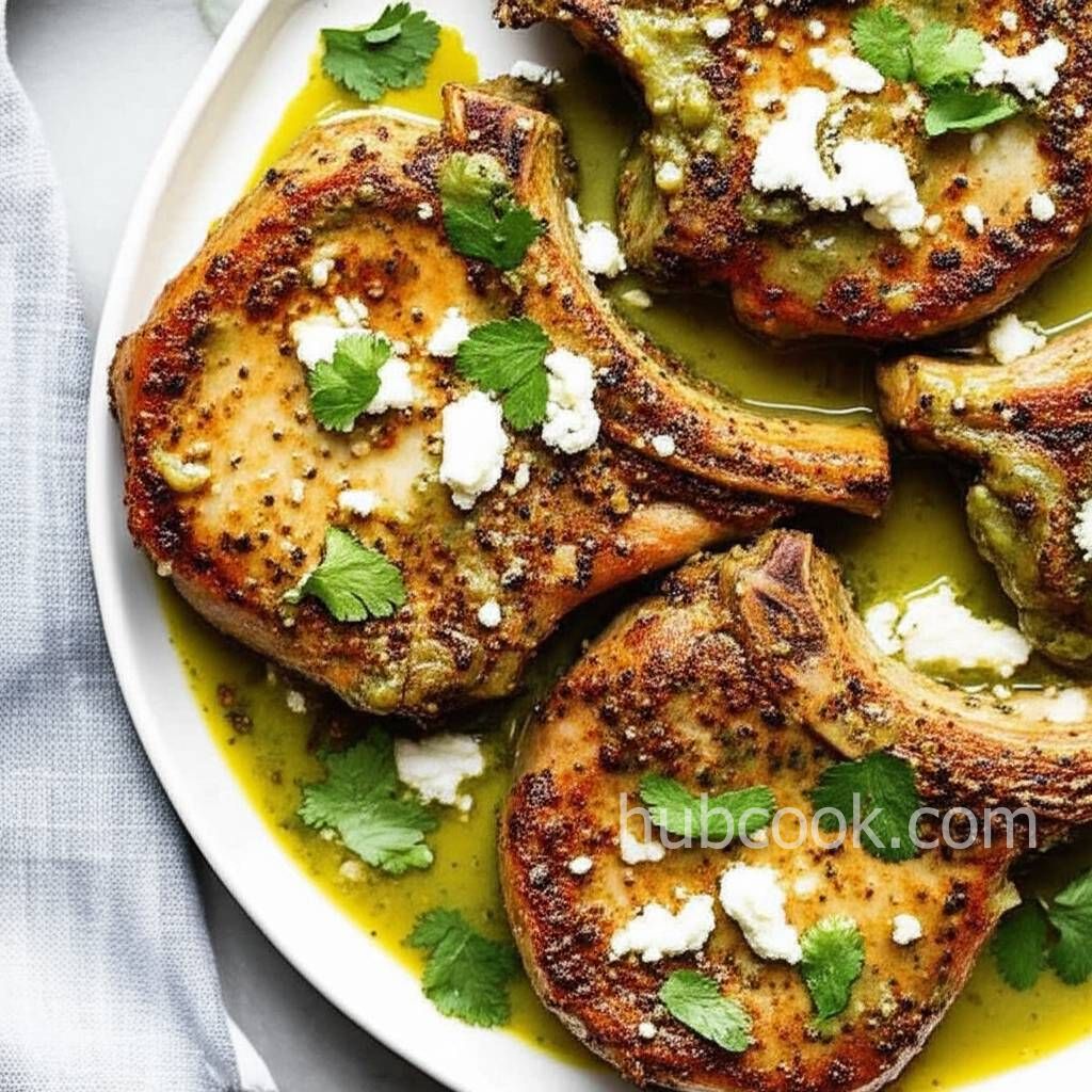 Pork Chops with Hatch Green Chili Sauce