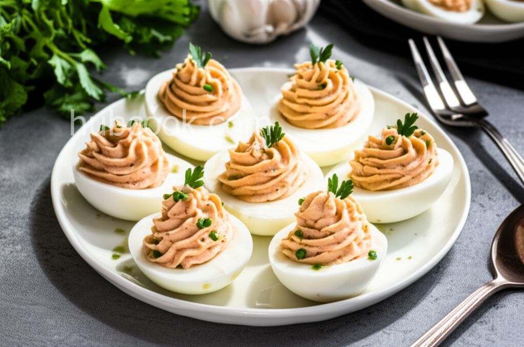 Salmon Deviled Eggs with Homemade Mayonnaise