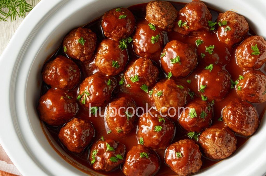 Slow Cooker BBQ Meatballs and Polish Sausage