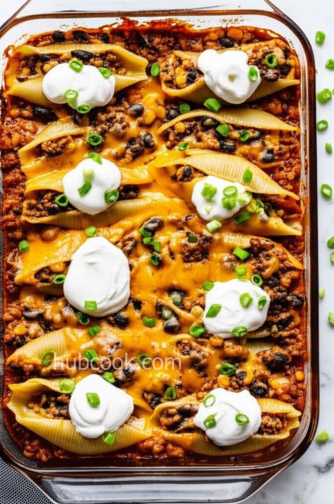 Tacos in Pasta Shells with Veggies