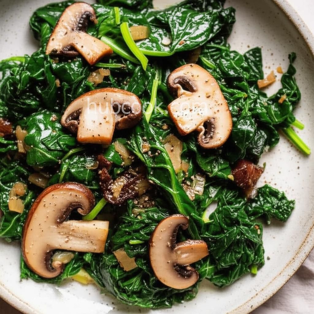 Wilted Arugula and Portobello Mushrooms