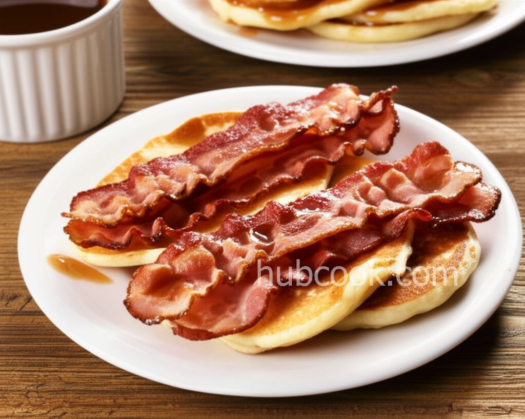 Bacon Pancake Strips with Maple-Peanut Butter Sauce