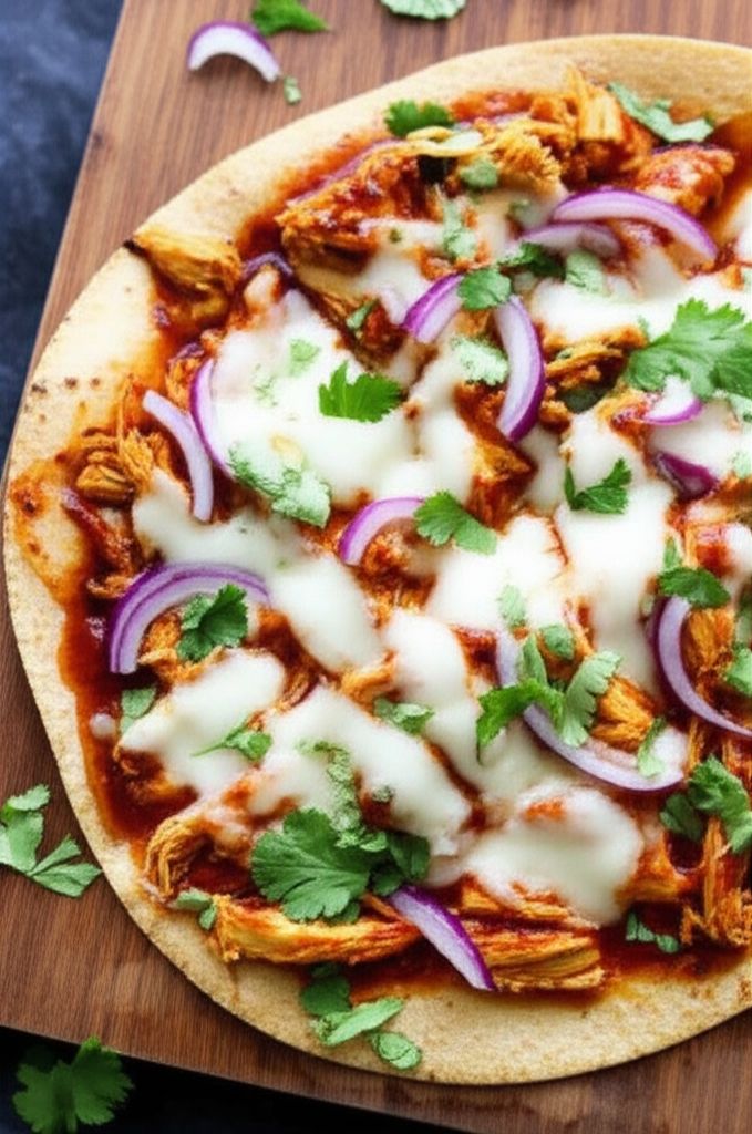 BBQ Chicken Tortilla Pizza