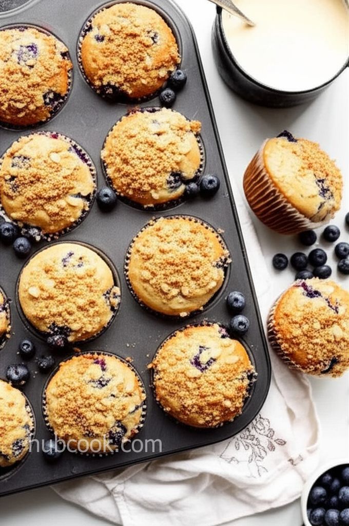 Blueberry Streusel Muffins with Yogurt