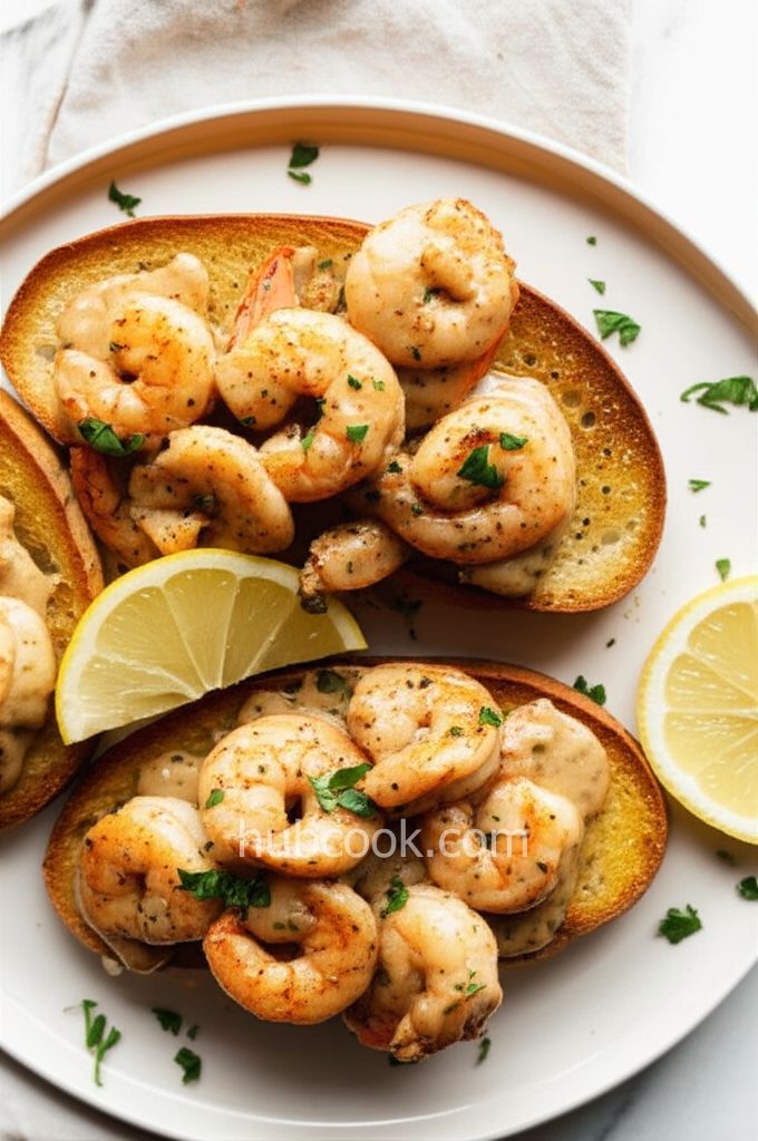 Creamy Garlic Shrimp Toast