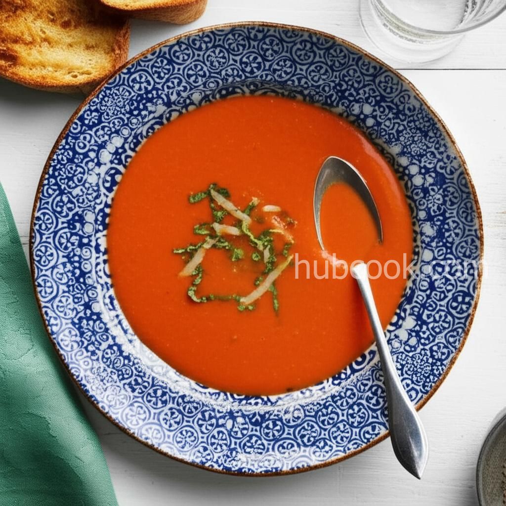 Fresh Tomato Soup with Crispy Cheese Toast