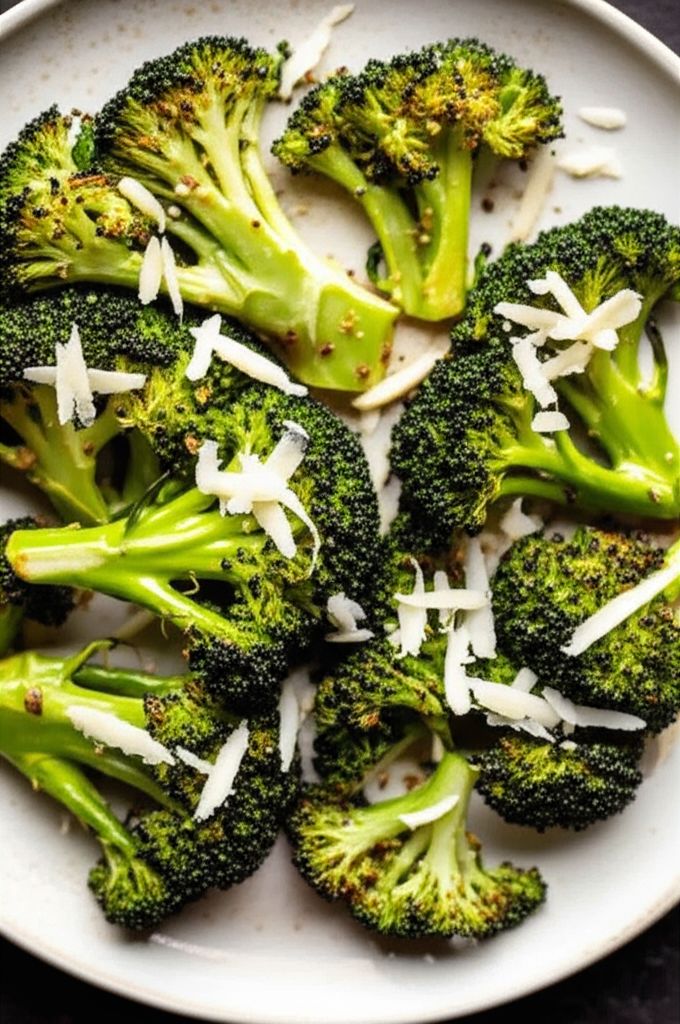 Garlic Roasted Broccoli with Parmesan Cheese