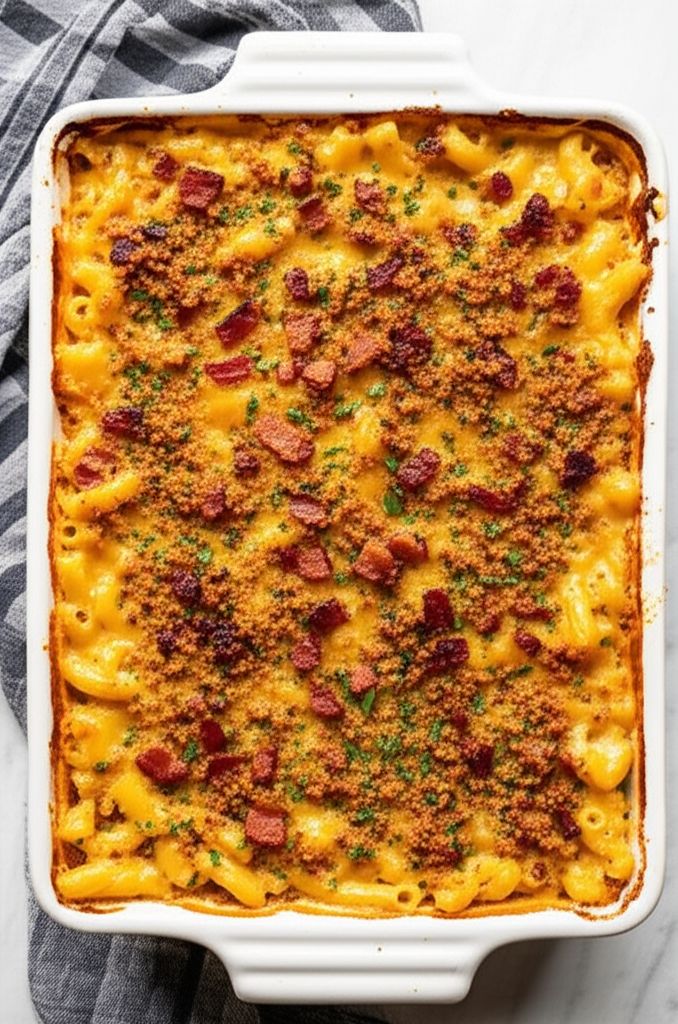 Macaroni and Cheese with Caramelized Onions and Bacon