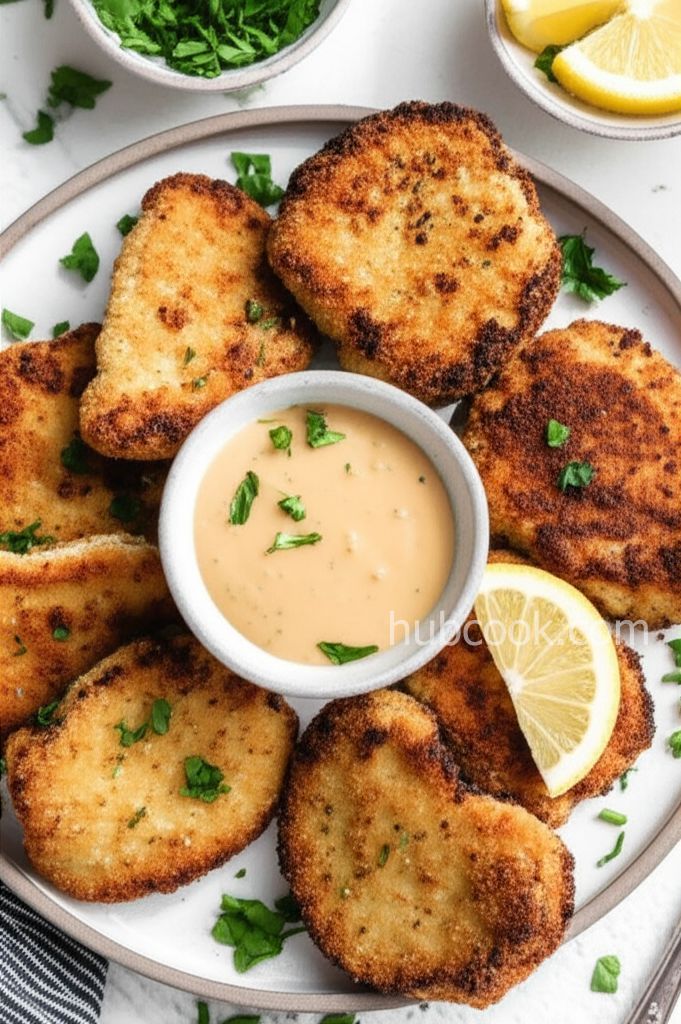 Pork Schnitzel with Dipping Sauce