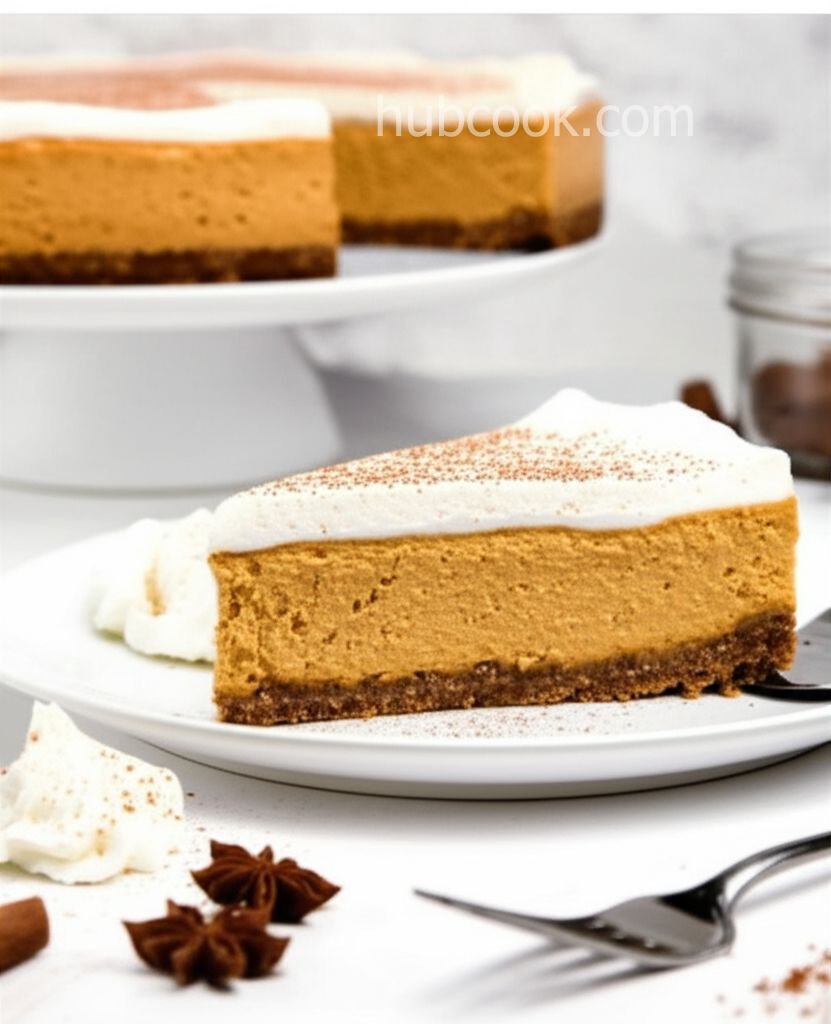 Pumpkin Cheesecake with Sour Cream Topping