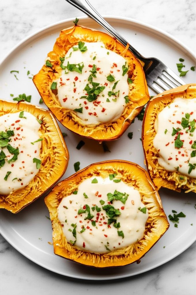 Skinny Spaghetti Squash Alfredo