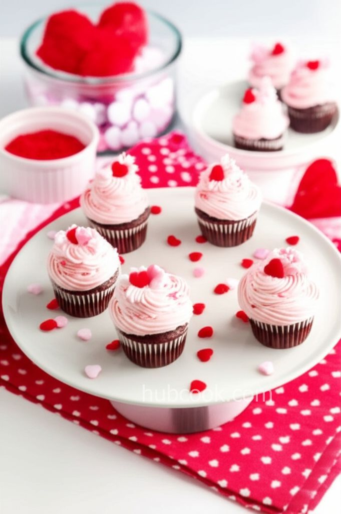 Strawberry-Chocolate Mini Cupcakes with White Chocolate Ganache