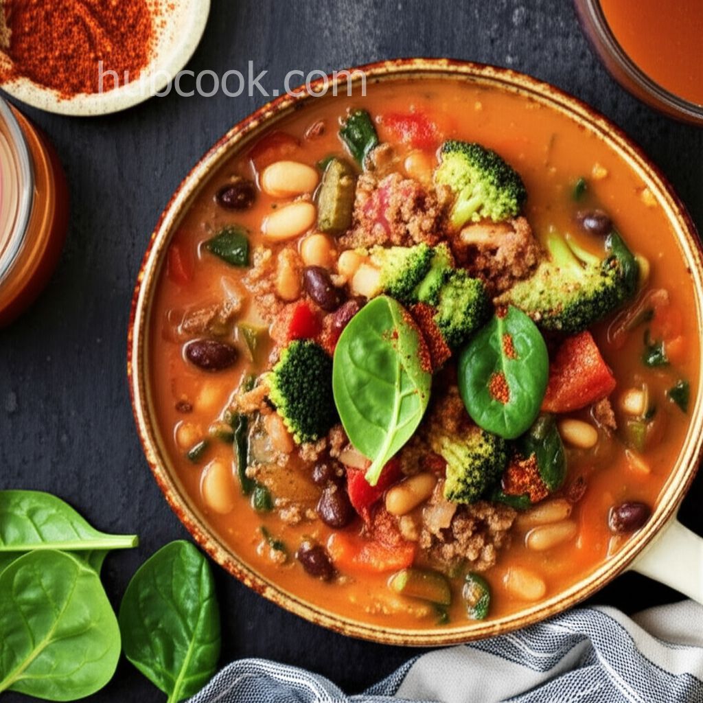 Vegetarian Pumpkin Spinach Chili