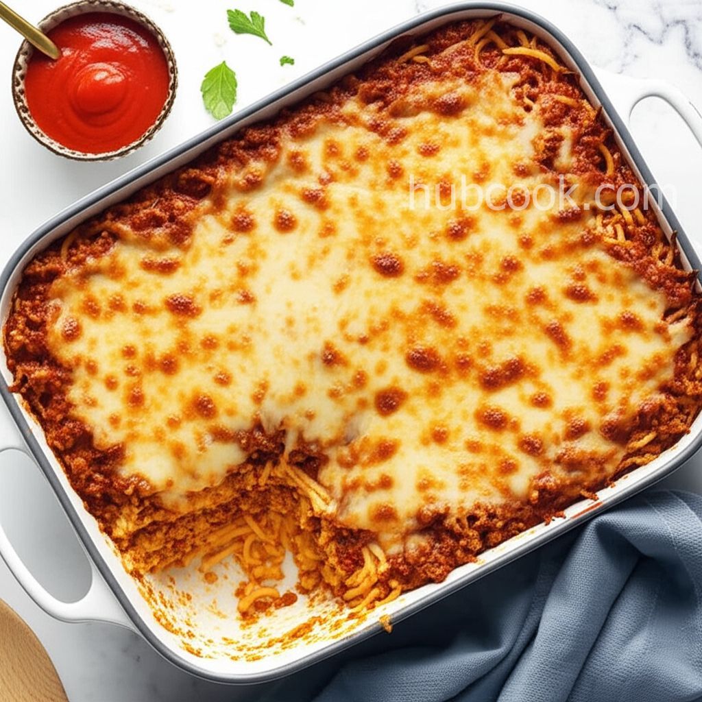 Baked Cream Cheese Spaghetti Casserole