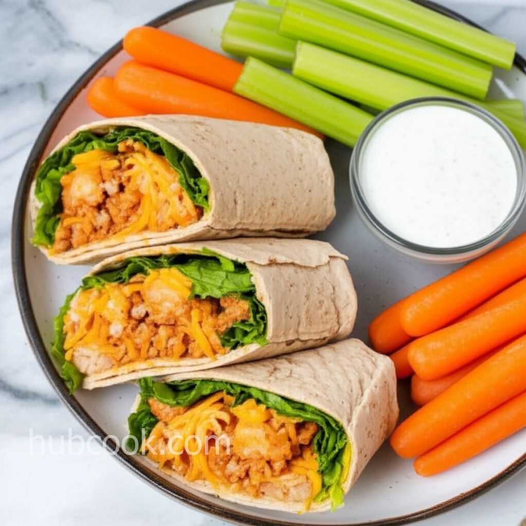 Buffalo Chicken and Rice Wraps