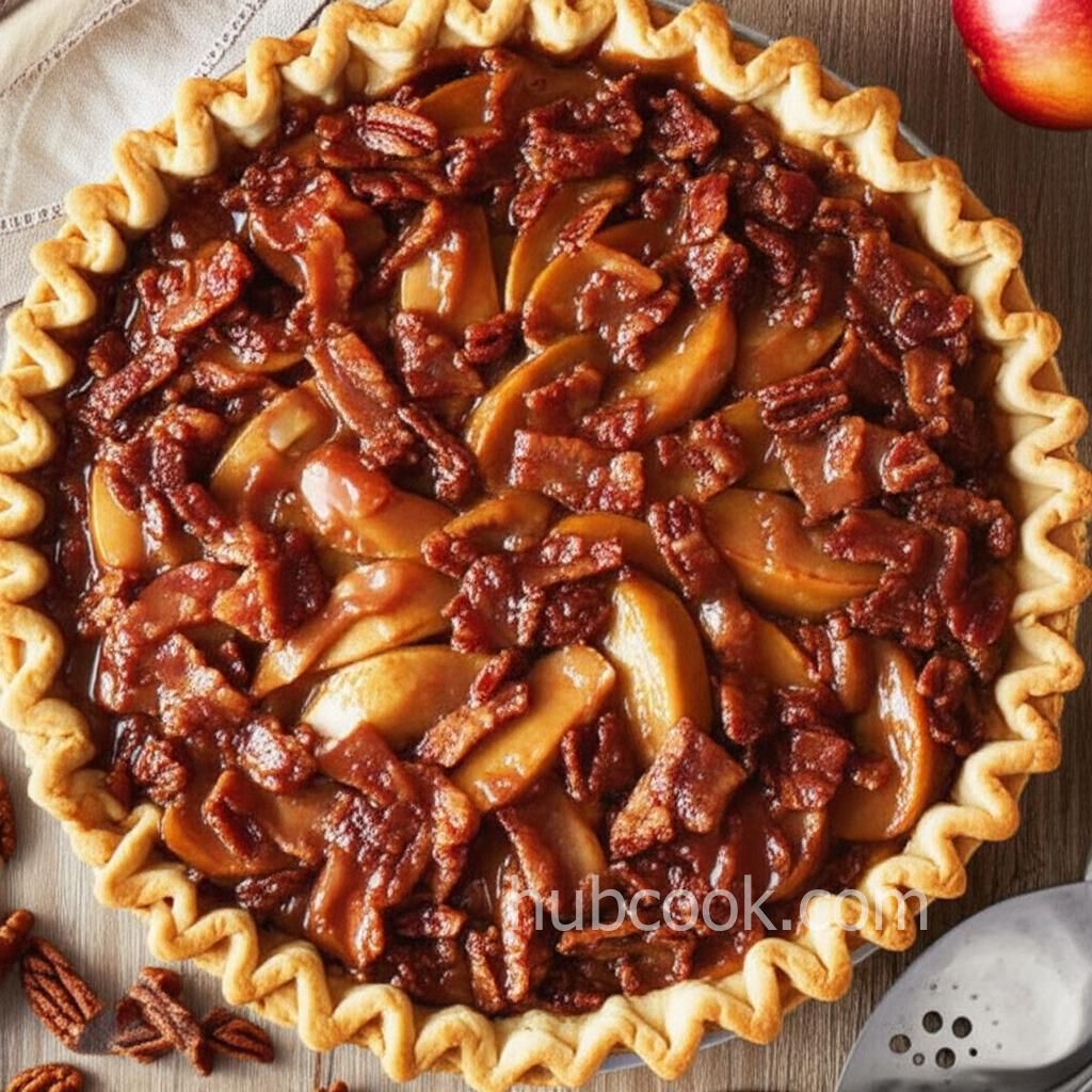 Caramelized Maple Apple Pie with Candied Bacon Crumble