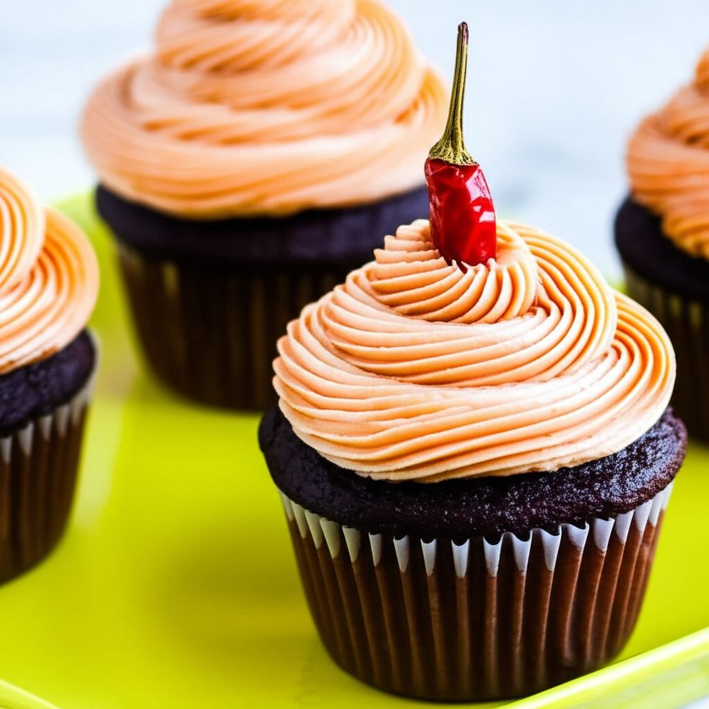 Cinco de Chili Chocolate Cupcakes with Chili Cream Cheese Frosting